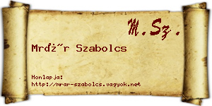 Mrár Szabolcs névjegykártya